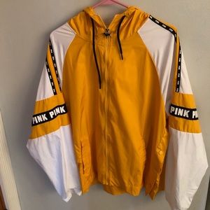 Pink Victoria Secret Yellow Windbreaker